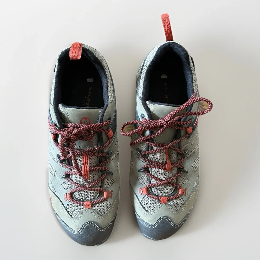 Merrell All Out Blaze Brown/Red Vent Mid Waterproof Hiking Boots Women's Size 11 - Picture 4 of 10